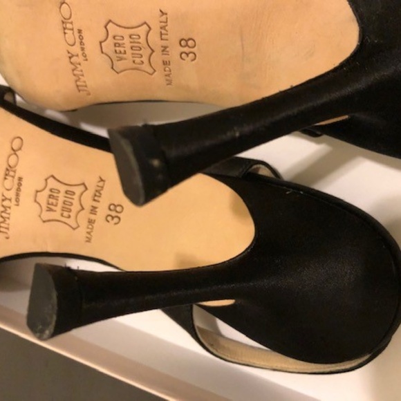 Jimmy Choo Black Satin SANDALS - Picture 7 of 7